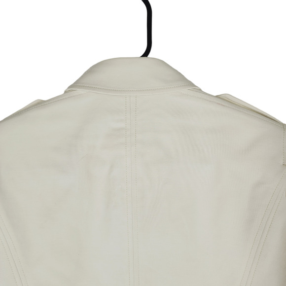 Calvin Klein Double Breasted Pea Coat sz 6 Women Ivory Cream Cotton Lined Jacket - Picture 8 of 12